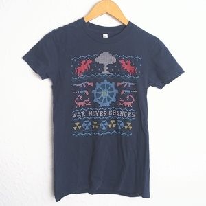 American Apparel T-shirt Size M Navy Combed Cotton